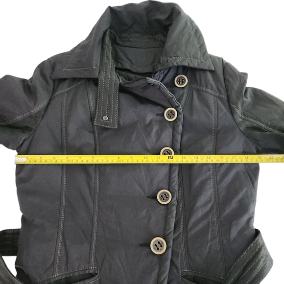 DANIER Black Belted Jacket with Leather Accents & rabbit Fur Lining - Size small - Picture 12 of 15